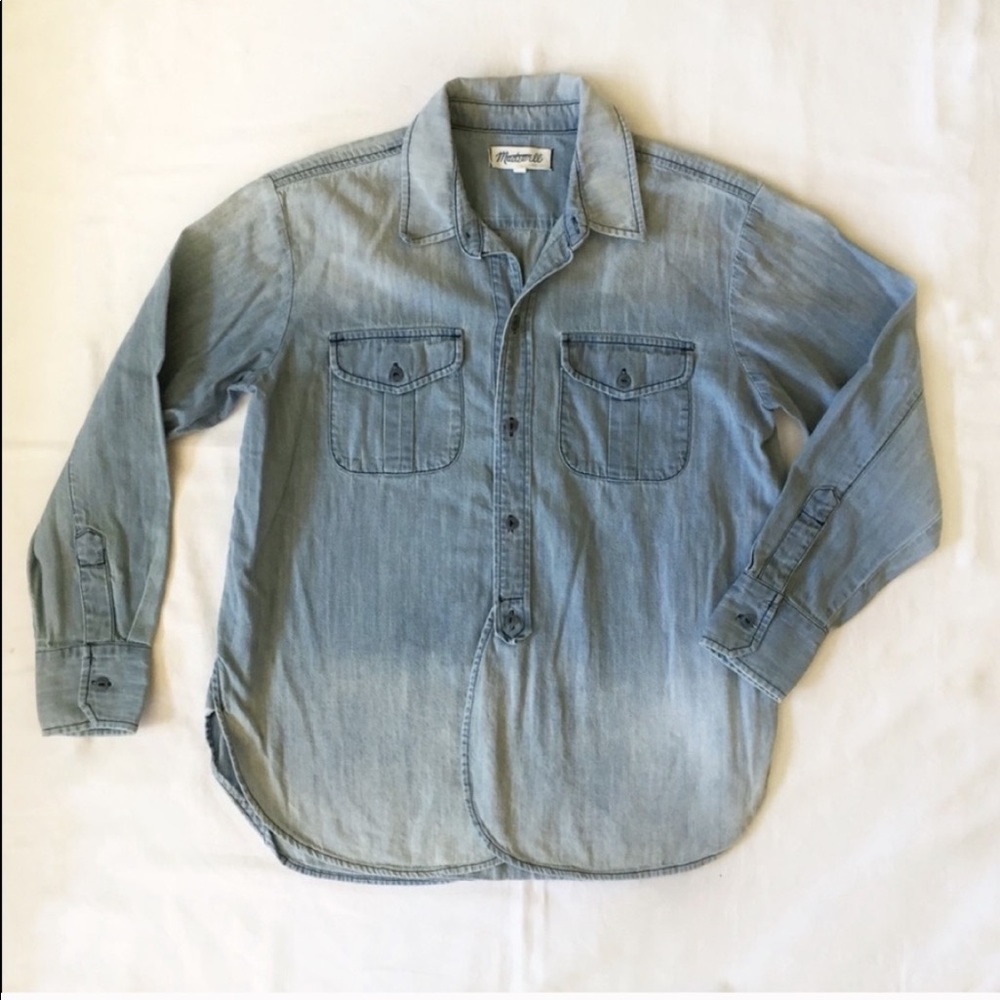 Madewell Cargo Faded Chambray Workshirt